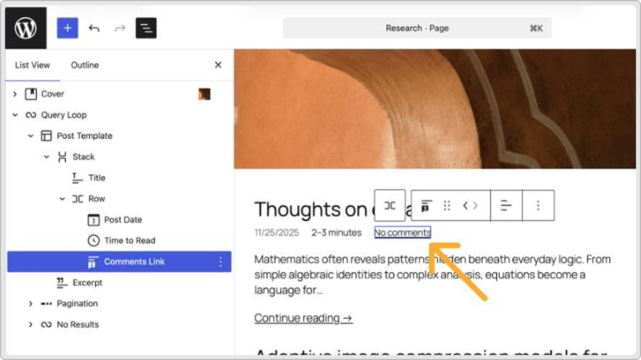 Comment Count and Comment Link