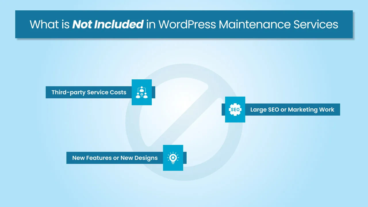 What is Not Included in WordPress Maintenance Services